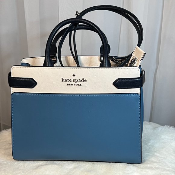 New Kate Spade Staci Medium Satchel Saffiano Leather Niagara Multi - Picture 4 of 15